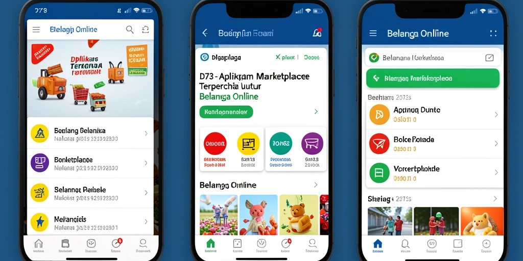 Screenshot antarmuka D73 yang menampilkan berbagai produk Marketplace.