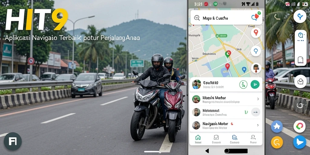 Tampilan antarmuka aplikasi HIT9 untuk navigasi motor.