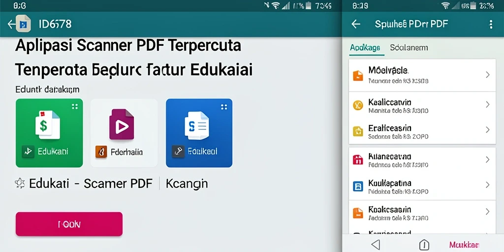 Tampilan antarmuka intuitif ID678 sebagai aplikasi Scanner PDF.