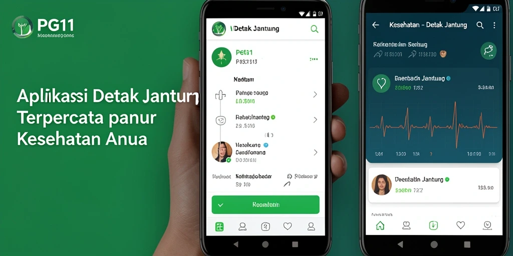 Antarmuka PG11 menampilkan grafik detak jantung terkini dengan fitur analisis mendalam.