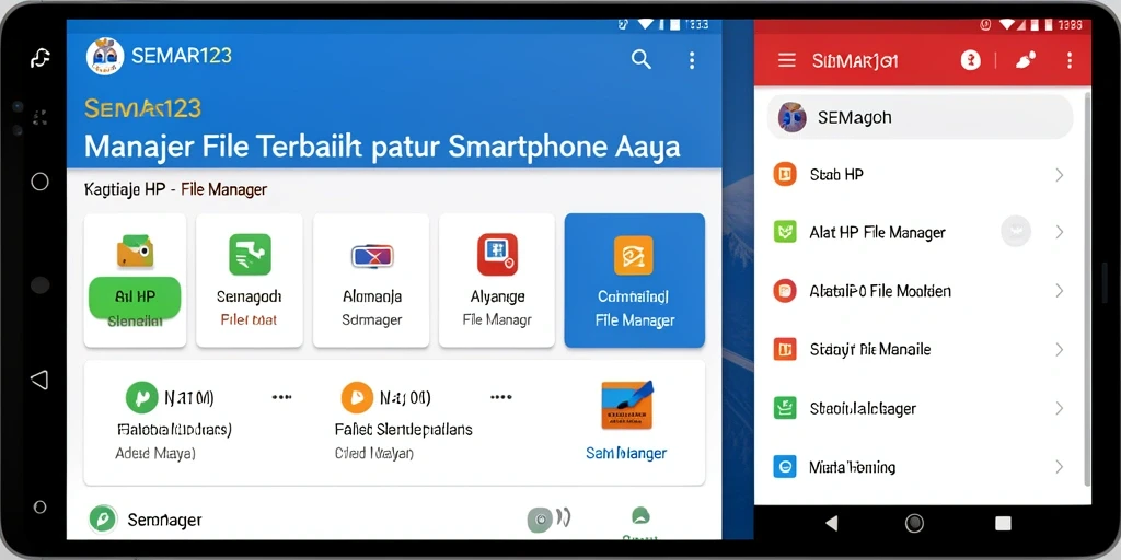Antarmuka intuitif aplikasi SEMAR123 untuk pengelolaan file.