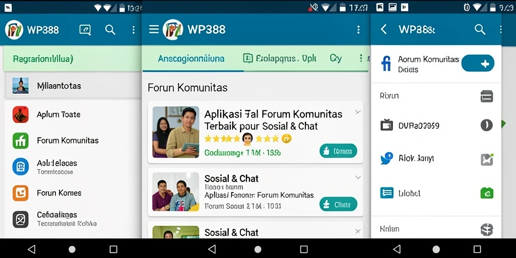Antarmuka WP888 menampilkan berbagai forum dan interaksi pengguna.
