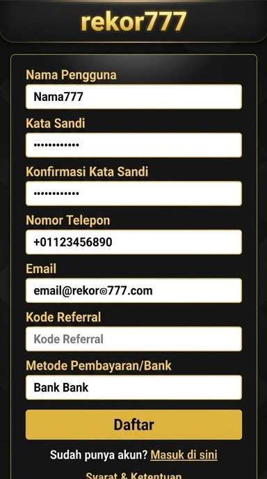 Cara Mudah Daftar Akun Baru Rekor777 untuk Pengguna Android